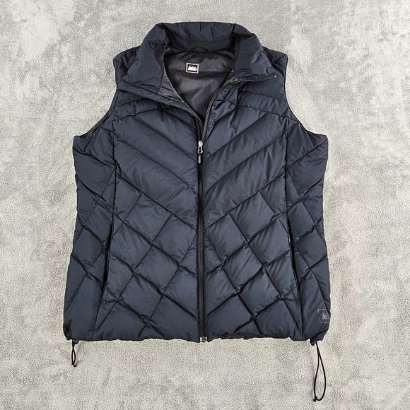 REI Jackets & Blazers - REI Down Puffer Vest Womens size 14 Black full zippered closure/Pockets